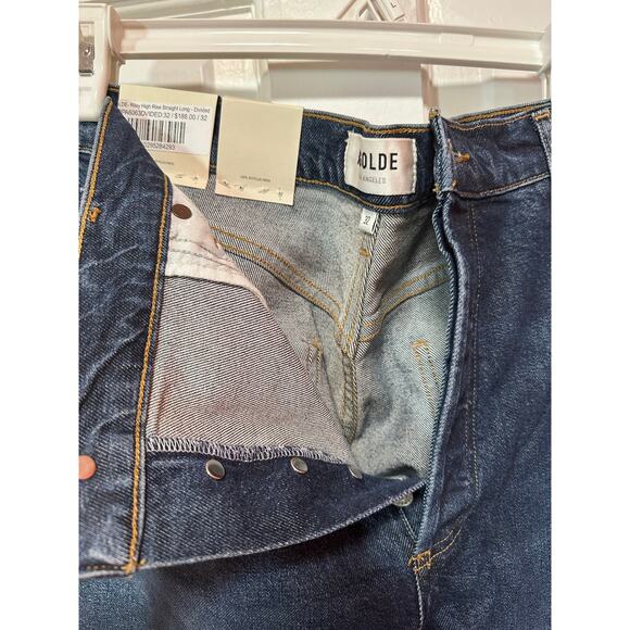 NWT Agolde Riley Long High Rise Straight Jean Divided Size 32 - Picture 3 of 7